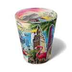 (2.25”) Miami Skyline Shot Glass – Flamingo & Landmarks Design