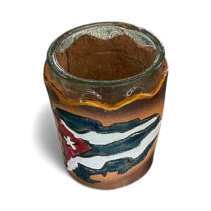 (2.25”) Cuban Flag Leather-Wrapped Shot Glass