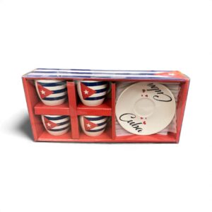 Cuba Flag Espresso Cup Set with Saucer (5-Piece)