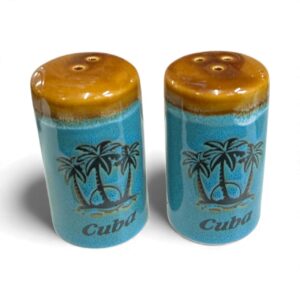 Cuba Ceramic Salt & Pepper Shaker Set – Palm Tree Design