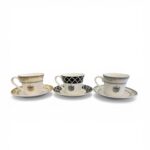 Elegant Demitasse Set of 6 with Cuban Coat of Arms and Gold Trimmings